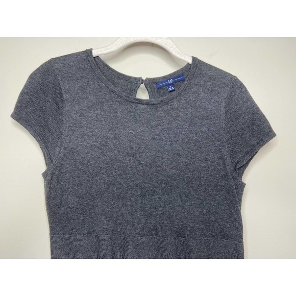 Gap Wool Blend Gray Sweater Dress Size S Cap Sleeves - Picture 3 of 10